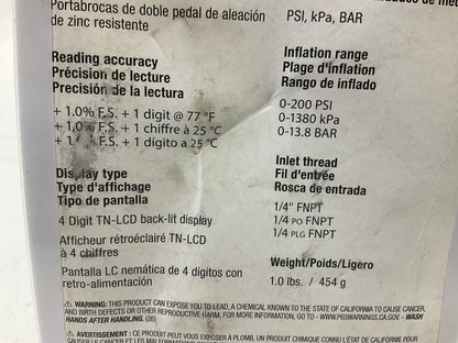 Tru-flate 17-878 Digital Inflator Gauge 0-200 PSI Inflation Range, 1/4'' FNPT