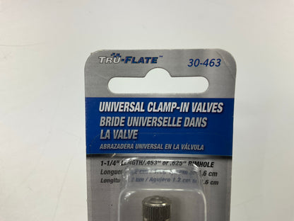 (4) Tru-Flate 30-463 Clamp-In Tubeless Tire Valve 1-1/4'' .453'' Or .625'' Rim Hole