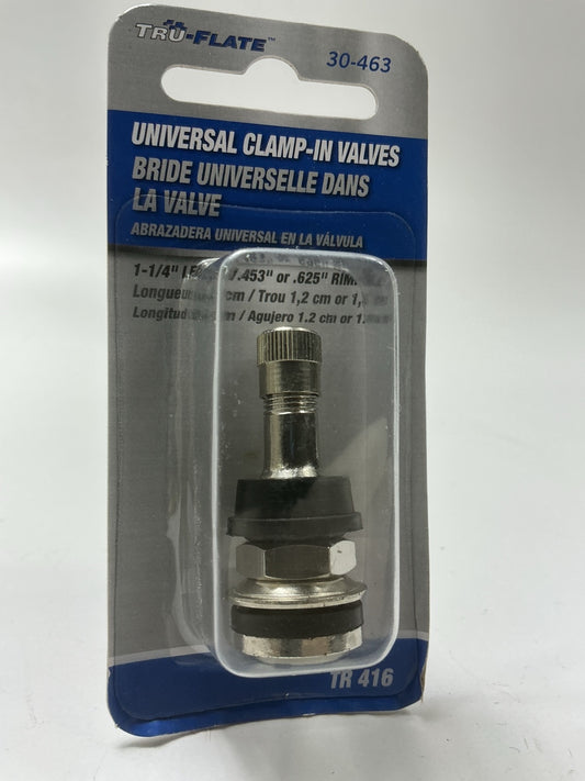 Tru-Flate 30-463 Clamp-In Tubeless Tire Valve 1-1/4'',  .453'' Or .625'' Rim Holes
