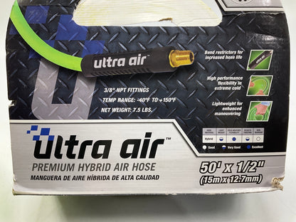 Tru-Flate 573-50TF 50' X 1/2'' Yellow Rubber Air Hose