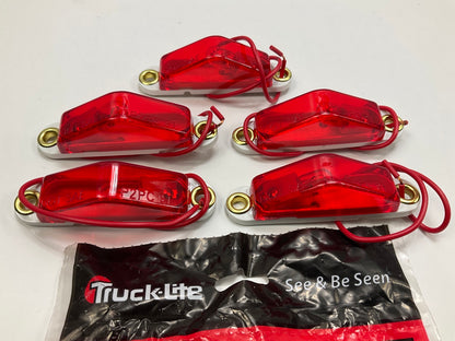 (5) Truck-Lite 1520-3 Red Cab Marker Trailer Side Marker Light Lamps, Slim