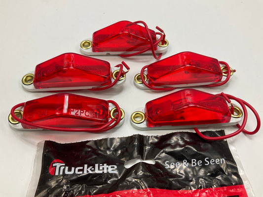 (5) Truck-Lite 1520-3 Red Cab Marker Trailer Side Marker Light Lamps, Slim