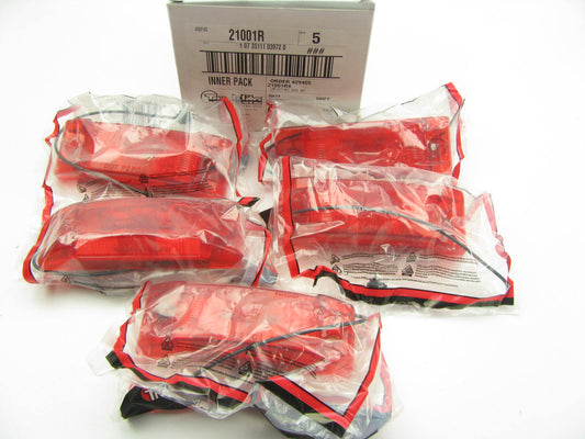 (5) Truck-lite 21001R Incandescent Red Marker Clearance Lamps 2'' X 6'' 12V