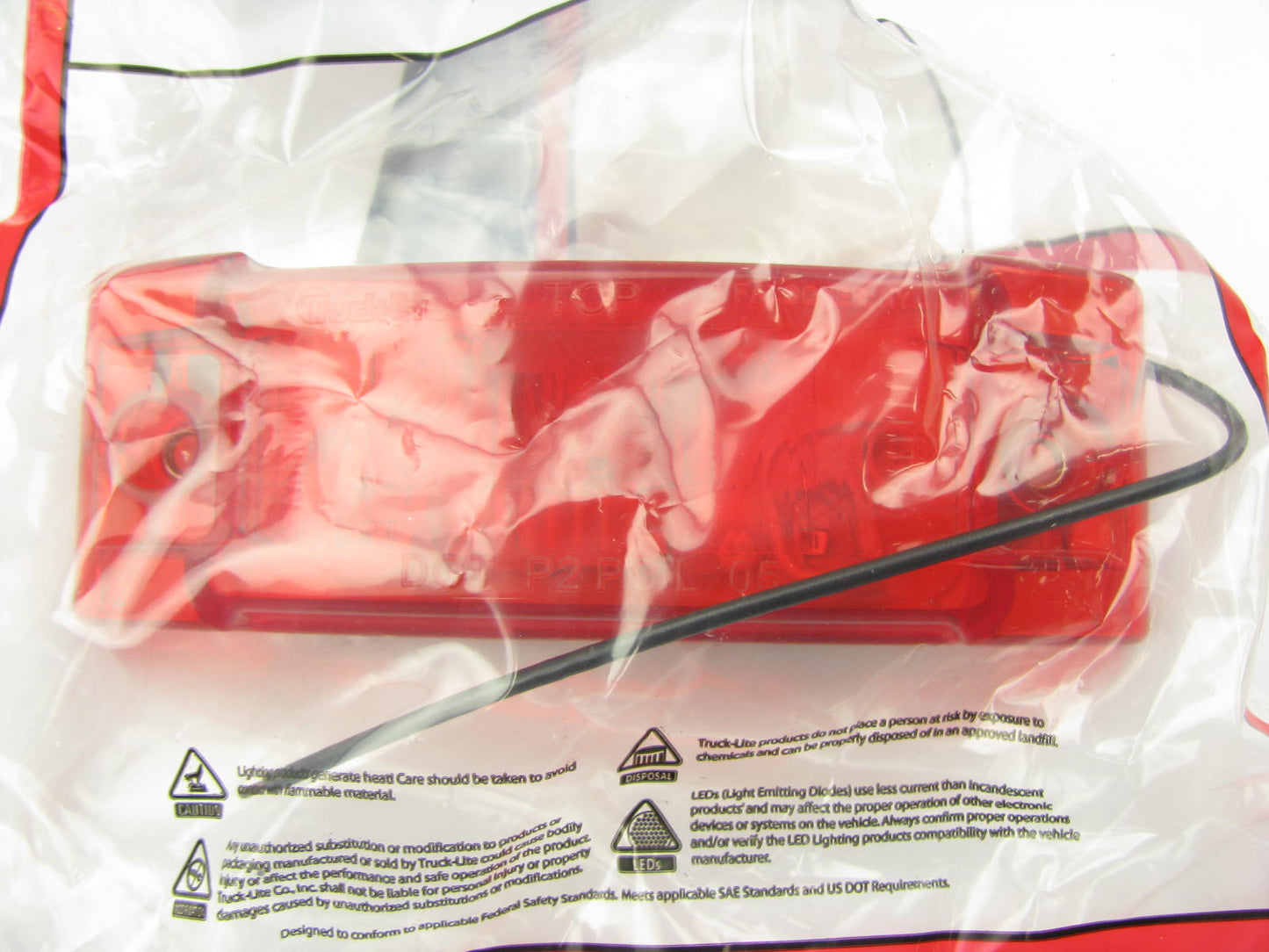 (5) Truck-lite 21001R Incandescent Red Marker Clearance Lamps 2'' X 6'' 12V