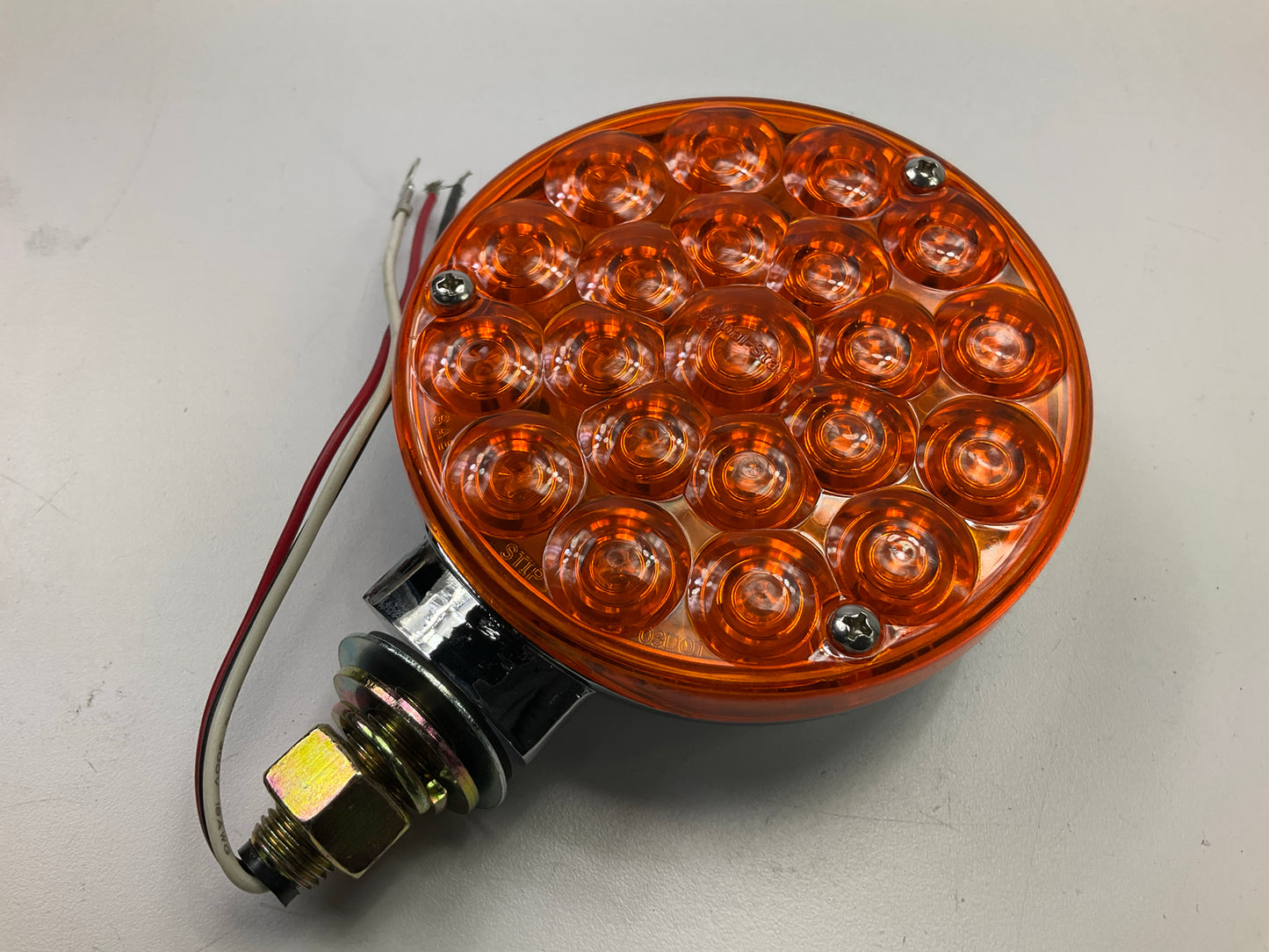 Truck-lite 2751A Yellow Round, 24 Diode LED, Single Face, 3 Wire, Pedestal Light