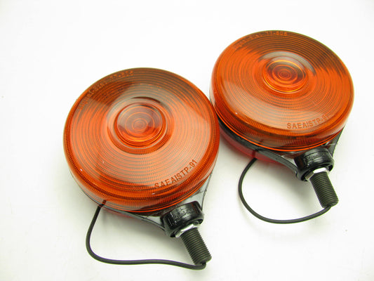(x2) TRUCK-LITE 3850 - Pedestal Light -  Red/Yellow Round, Dual Face,
