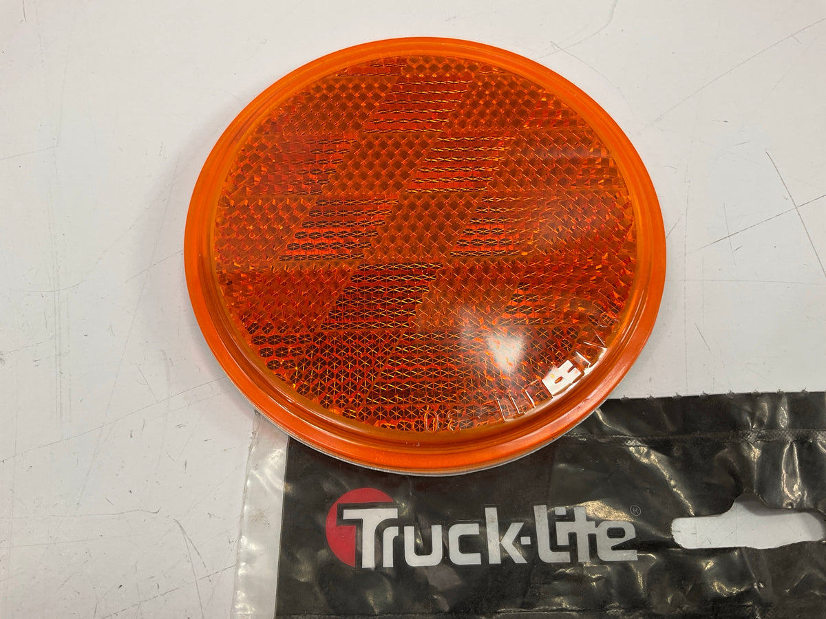 Truck-Lite 47A-3 Signal-Stat, 3-1/8'' Round, Yellow, Trailer Reflector, Adhesive