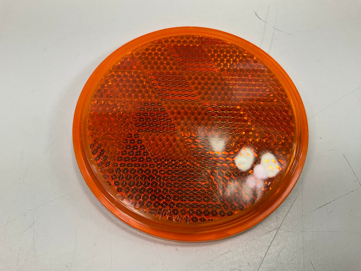 Truck-Lite 47A-3 Signal-Stat, 3-1/8'' Round, Yellow, Trailer Reflector, Adhesive