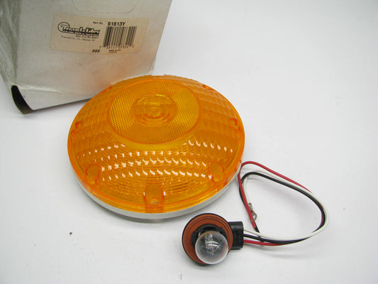 Truck-lite 91813Y School Bus Warning Light Lens - Round, Yellow, W/ Pigtail