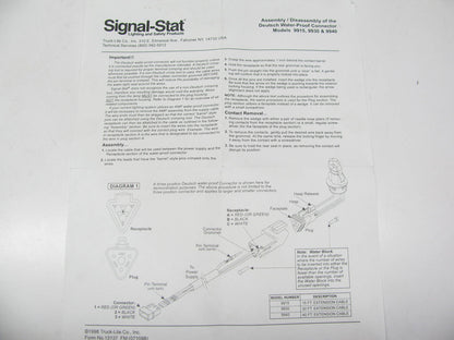 Signal-Stat 40ft. Strobe Power Supply Cable W/3-pin Deutsch Connector- 9915 9940