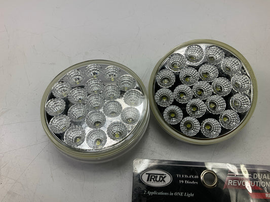 Trux TLED-4X40 4'' Dual Revolution Red/White Stop, Turn & Tail LED Lamps, Pair