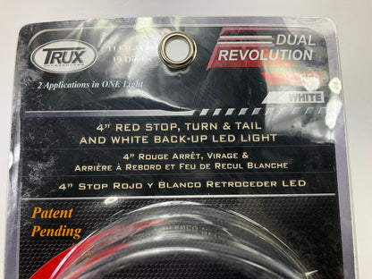 Trux TLED-4X40 4'' Dual Revolution Red/White Stop, Turn & Tail LED Lamps, Pair