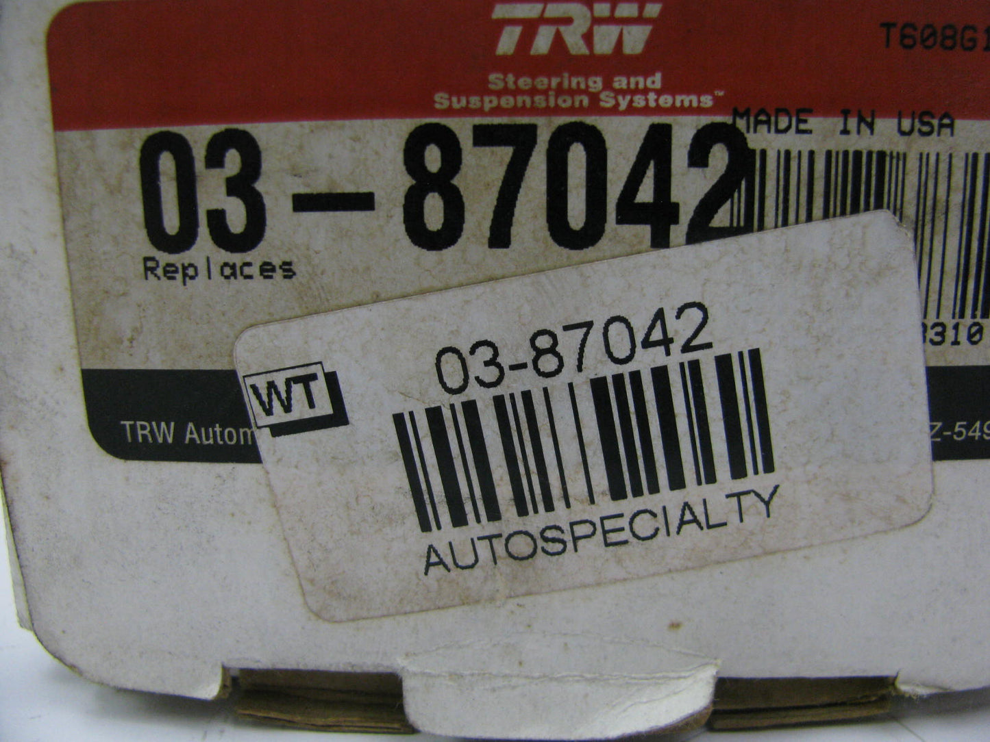 TRW 03-87042 FRONT INNER Steering Tie Rod End