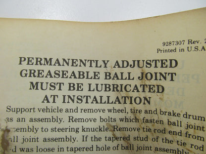 TRW 10271 Suspension Ball Joint Assembly - Front Left Lower