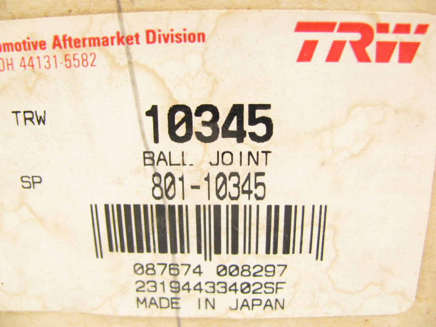 TRW 10345 Front Suspension Lower Ball Joint 4WD - 555 REBOX