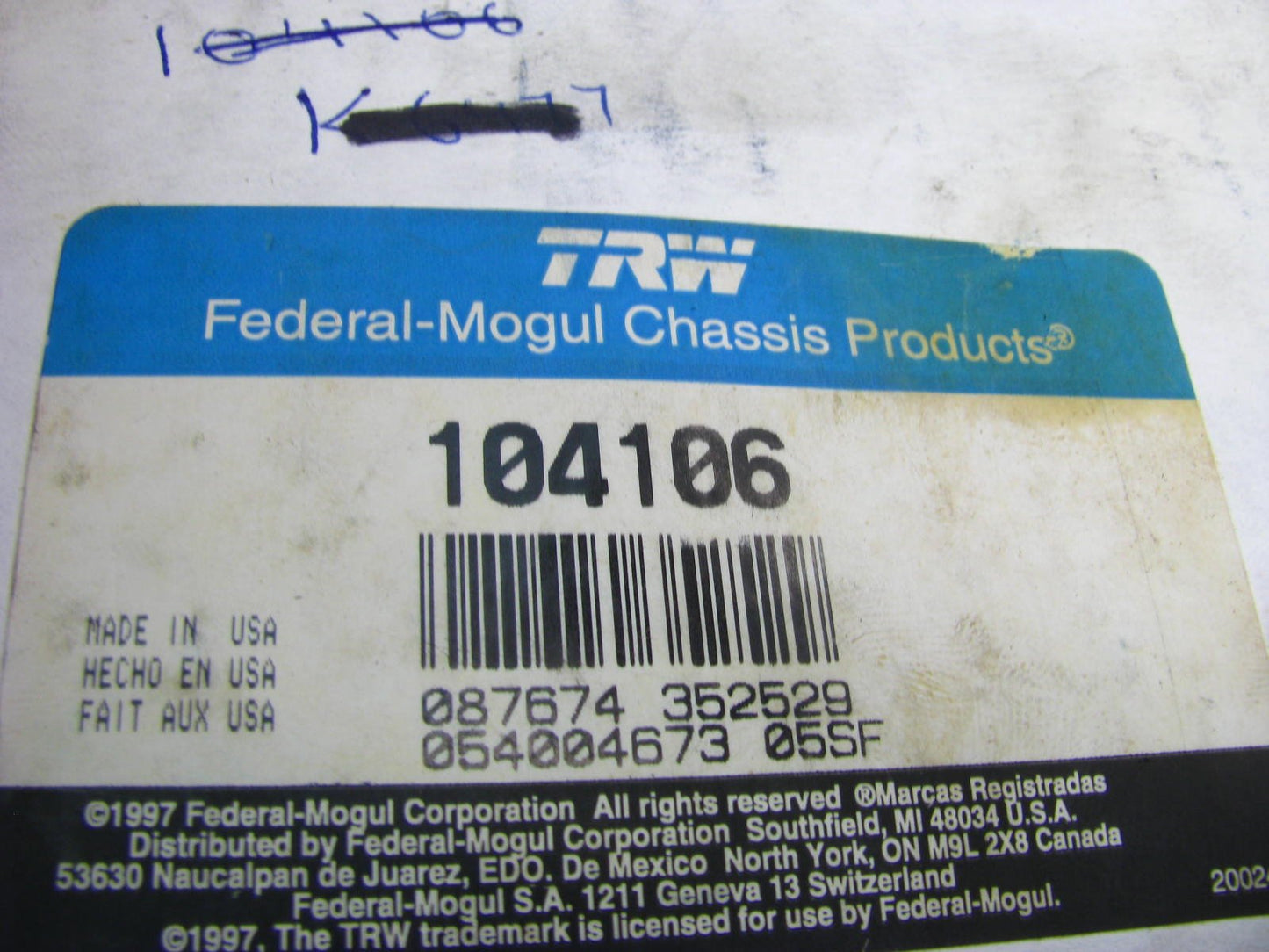 TRW 104106 Front Suspension Lower Ball Joint