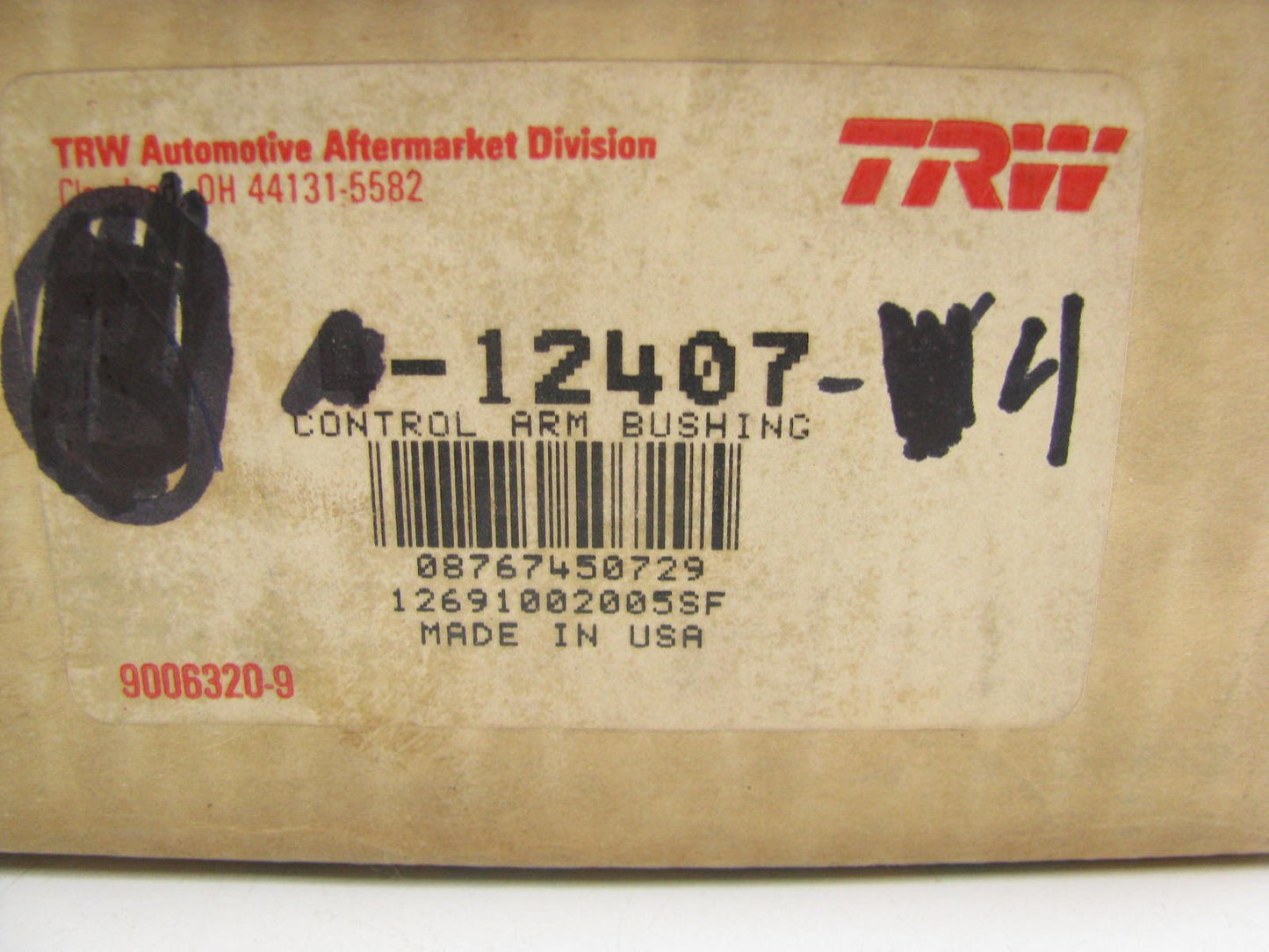 (4) TRW 12407 Front Suspension Lower Control Arm Bushings