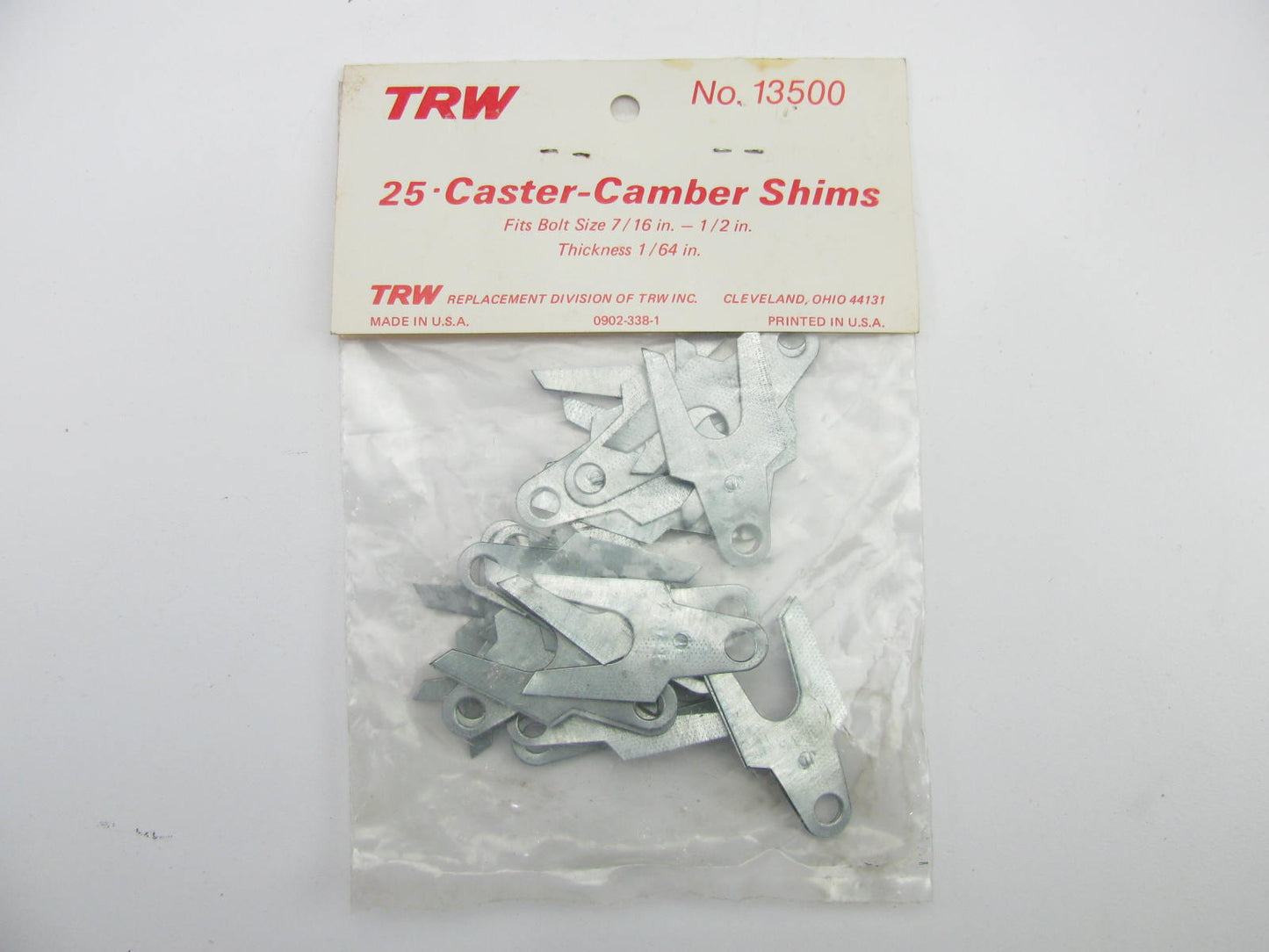 (x25) TRW 13500 Caster/Camber Shims  1/64'' Thick  For 7/16''-1/2'' Bolt, 1/64'' T.