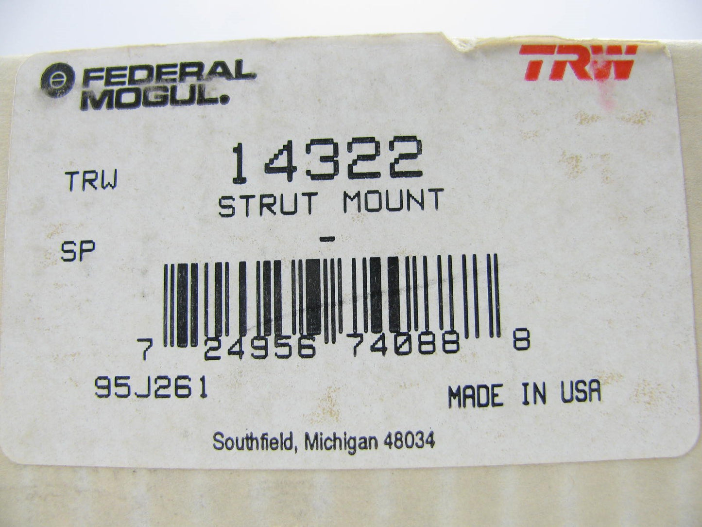 TRW 14322 Front Upper Suspension Strut Mount