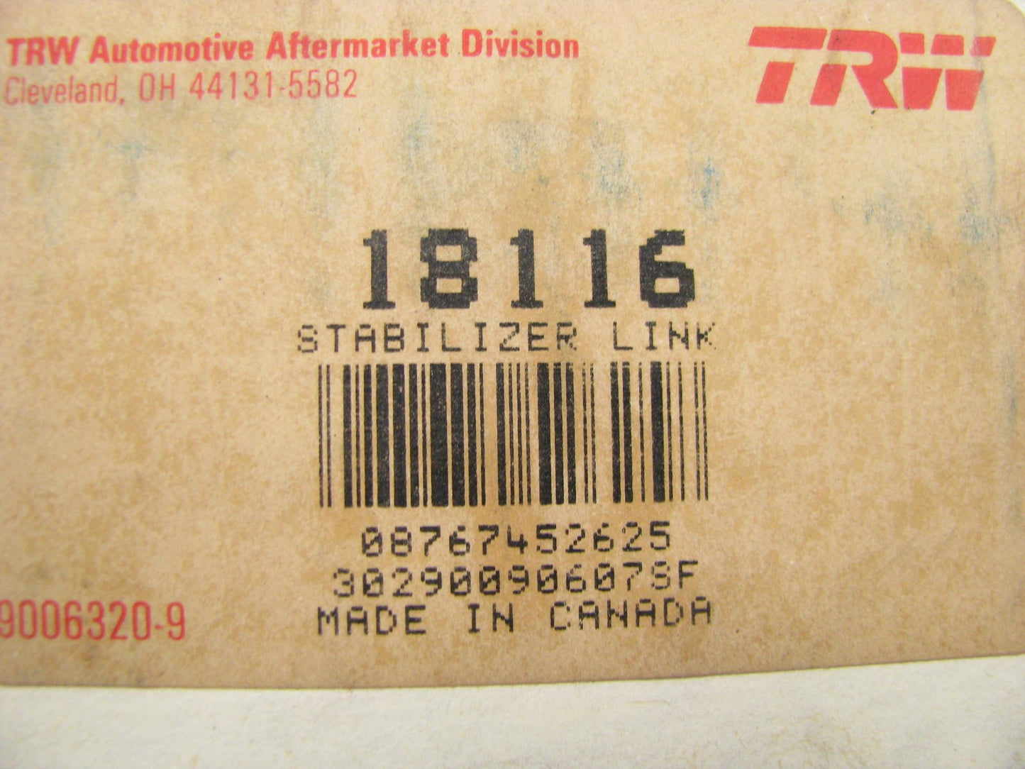 TRW 18116 Front Suspension Stabilizer Sway Bar Link 89-92 Thunderbird, Cougar