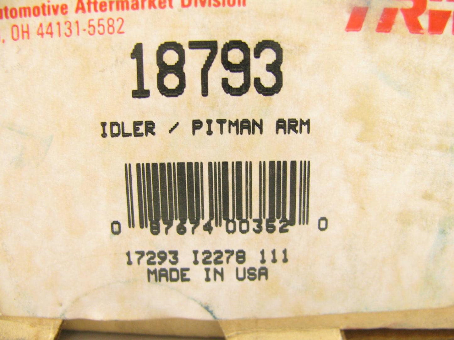 TRW 18793 Steering Idler Arm