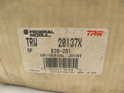 TRW 20137X H.D. U-Joint Universal Joint - G5-281X  UJ381 45U2375 230-0281 1.938''