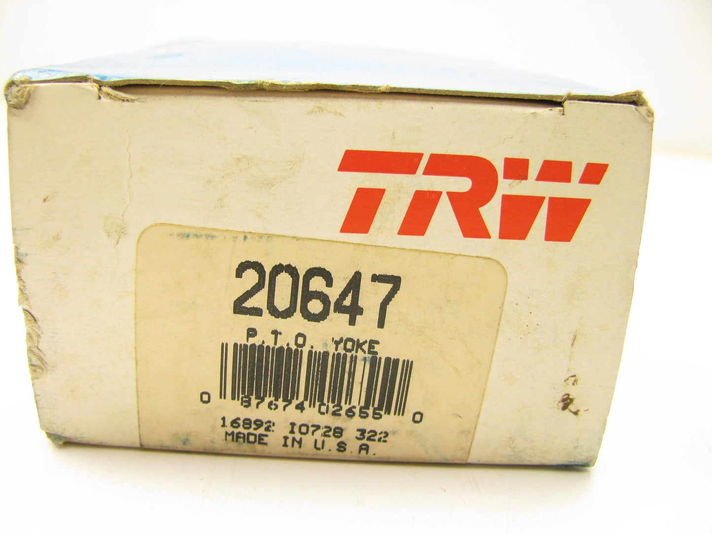 TRW 20647 PTO End Yoke 1000 Series 7/8'' Bore 1/4 Key 1-11/16'' Centerline To End