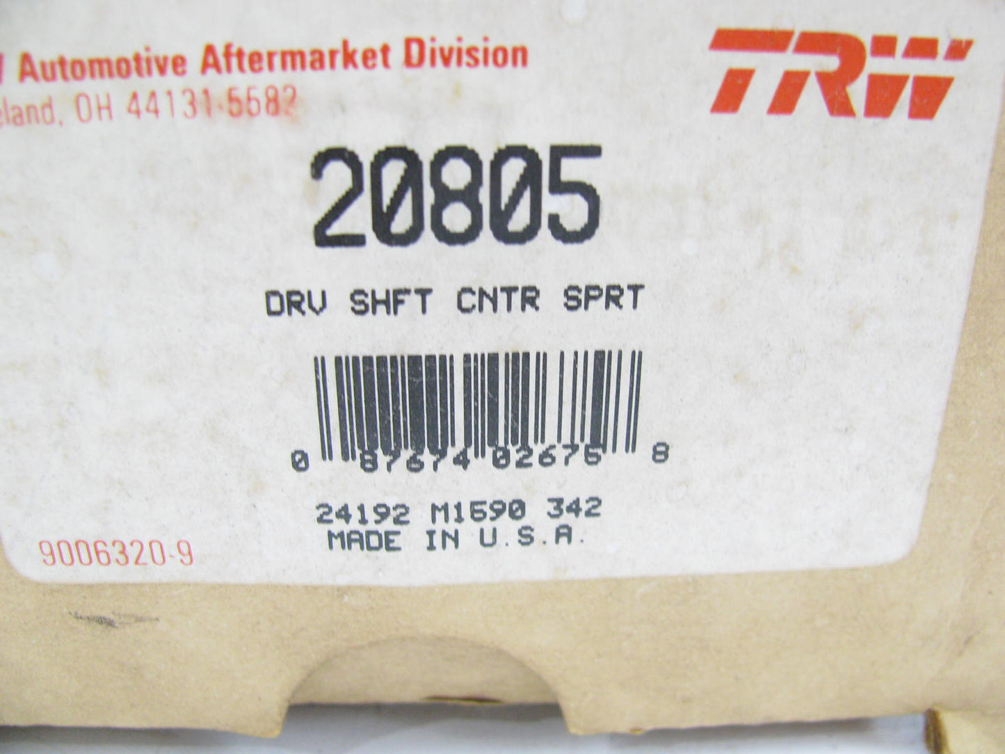 TRW 20805 Drive Shaft Center Support Bearing HB1