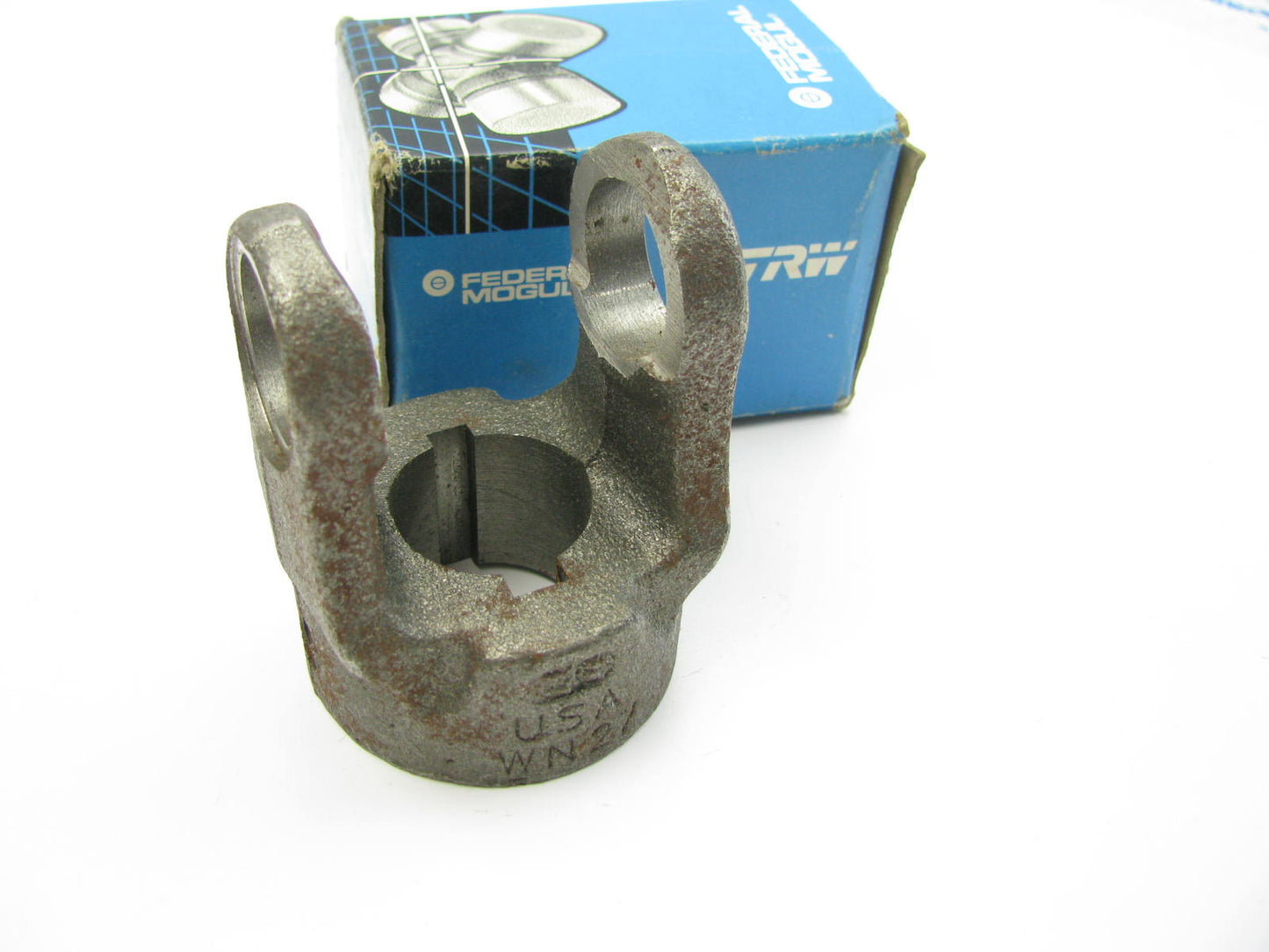 TRW 21012 PTO End Yoke N1000 Series 1-1/8'' Bore 2-1/2'' Long Double Key 1/4'' 5/16