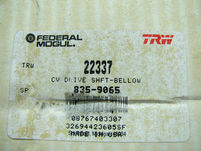 1983-1984 Buick Century, Celebrity, 6000 Outer CV Joint Boot Bellow TRW 22337 CV