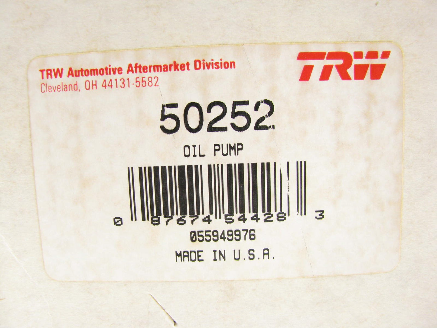 TRW 50252 Engine Oil Pump For 1986-1993 Chrysler 2.2L 2.5L I4