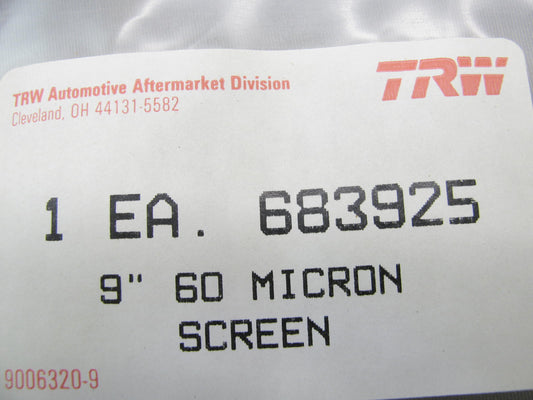 TRW 683925 Replacement Oberg Filter Screen Element - 9'' Diameter 60 Micron