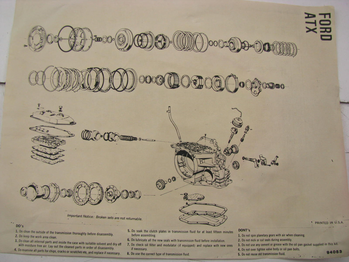 TRW 6K31 Transmission Gasket Rebuild Kit - Ford ATX 3-speed