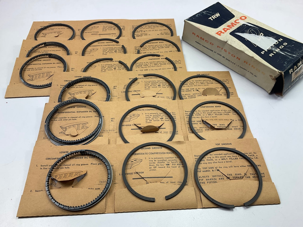 TRW 7830 Engine Piston Rings - Standard 1960-1972 Ford 144 170-L6