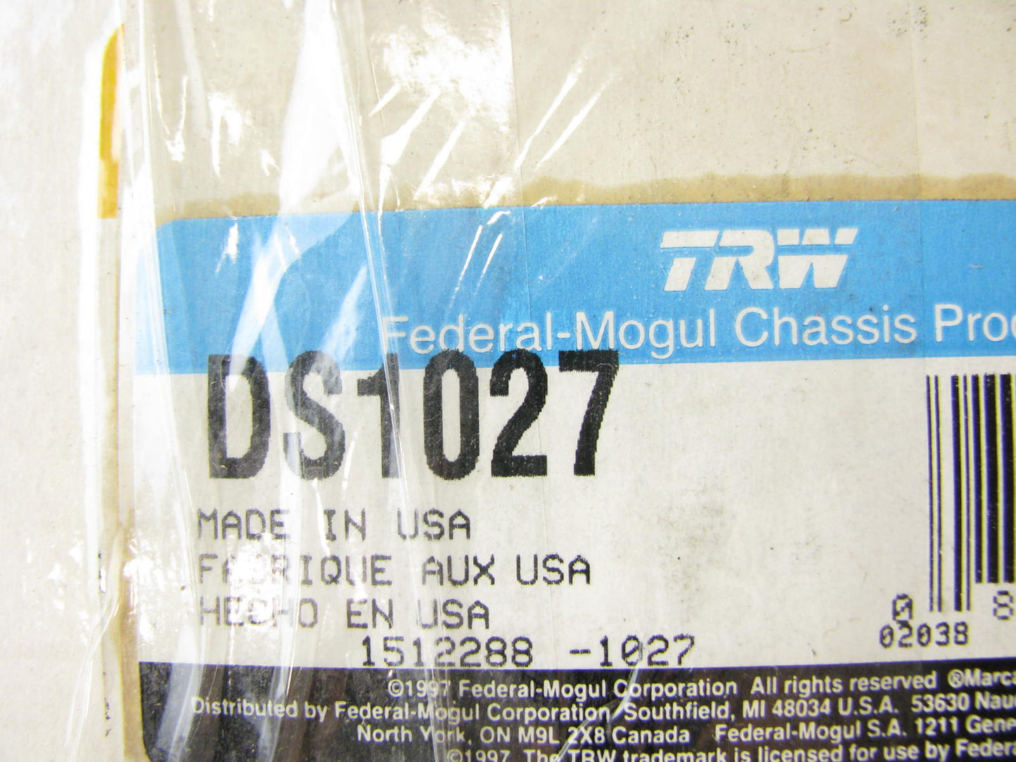 TRW DS1027 Steering Drag Link 02-08 International Harvester 4200 06-12 4100