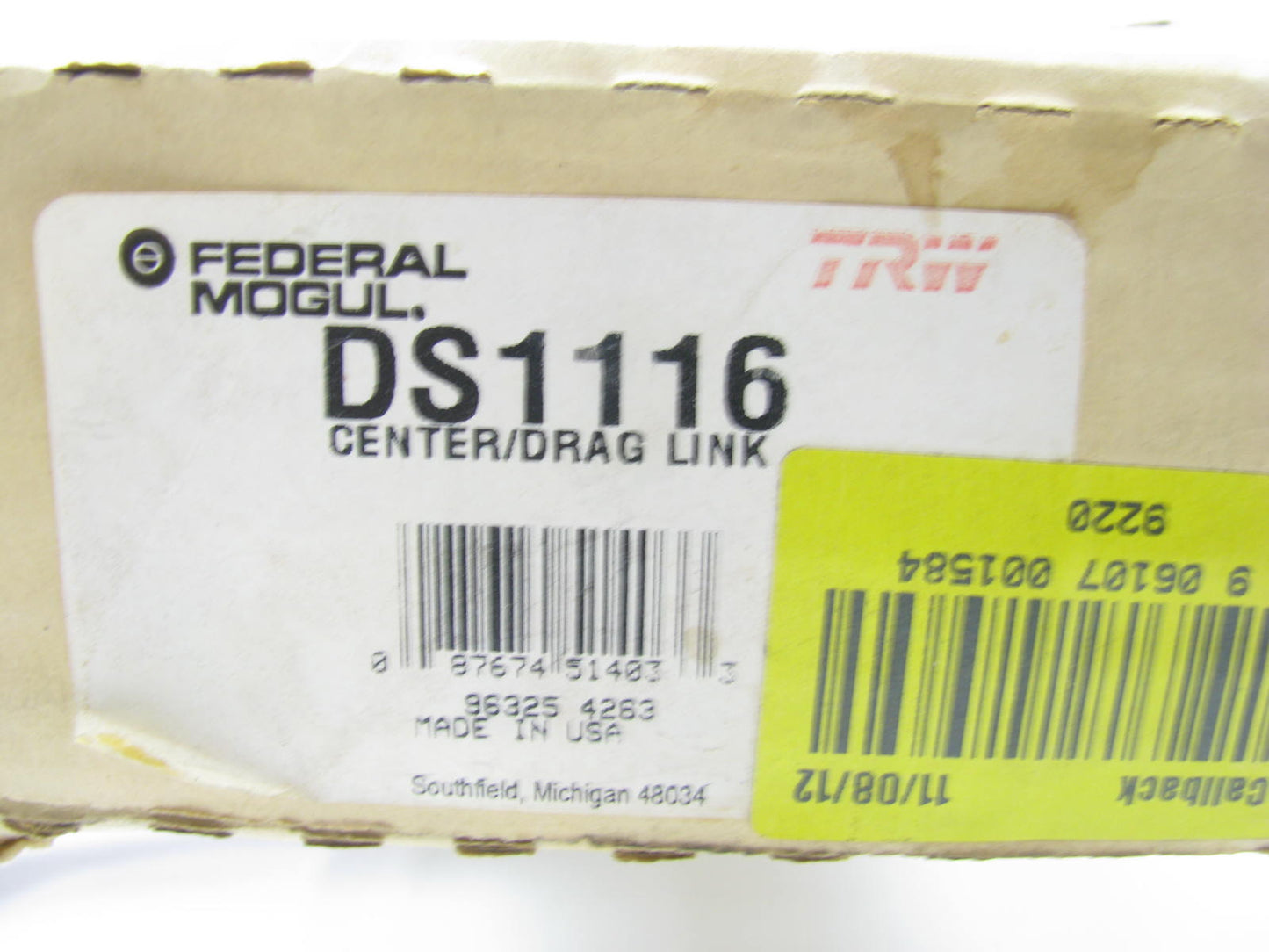 TRW DS1116 Steering Center Link - Front