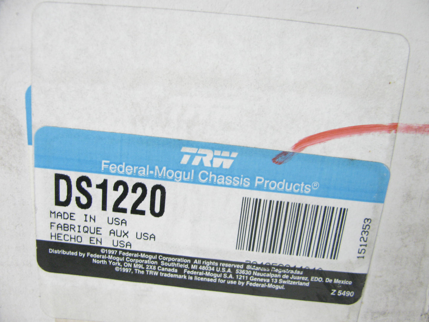 TRW DS1220 Steering Drag Link 1989-2004 Freightliner FLD120