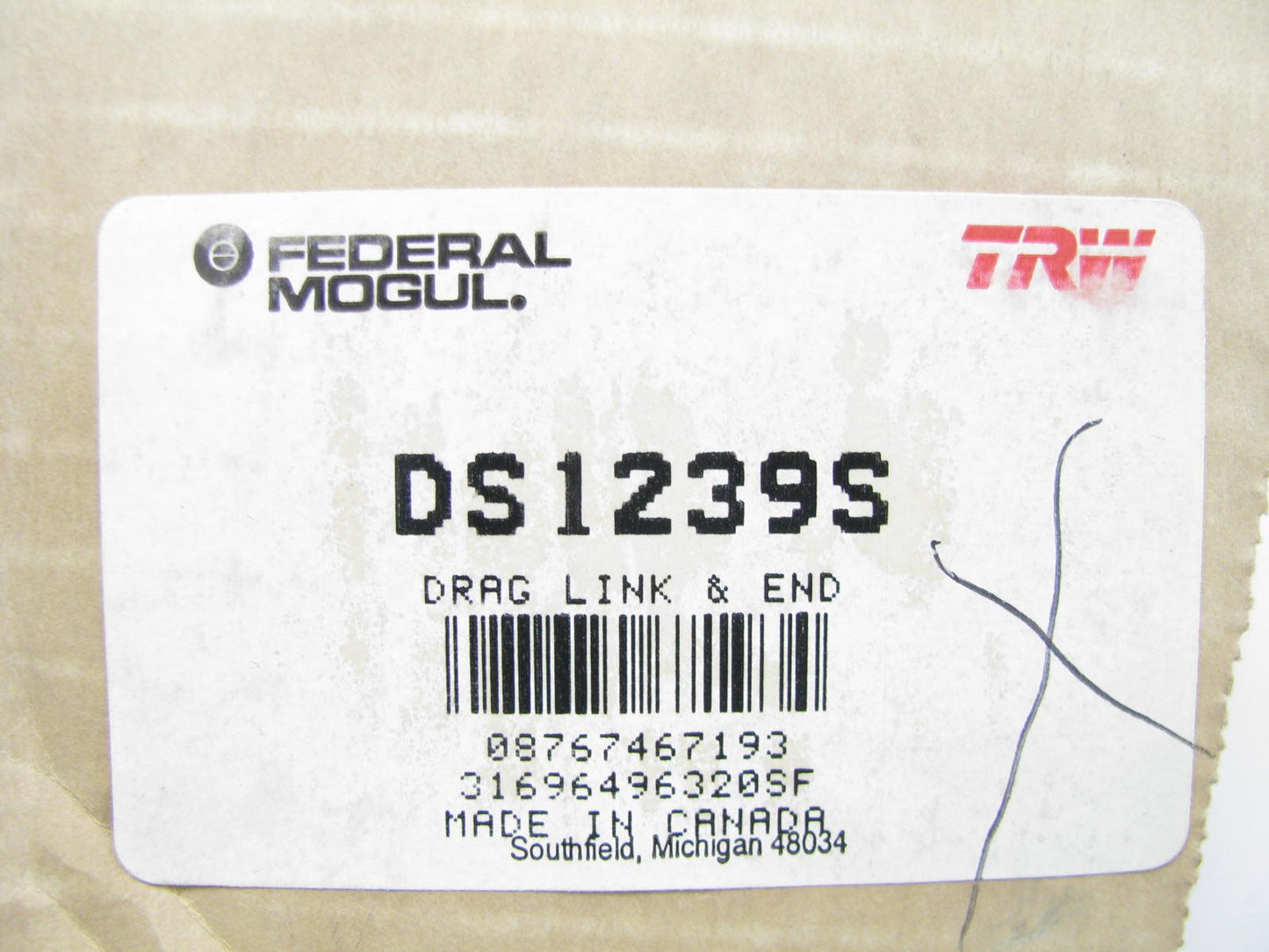 TRW DS1239S Steering Tie Rod End Adjusting Sleeve 91-97 Cherokee 91-92 Comanche