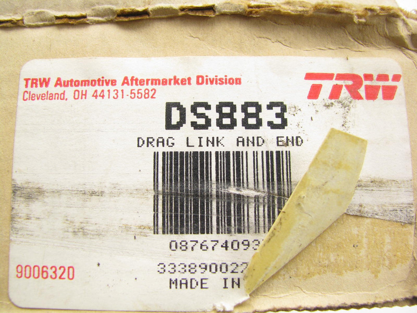 TRW DS883 Power Steering Center Link