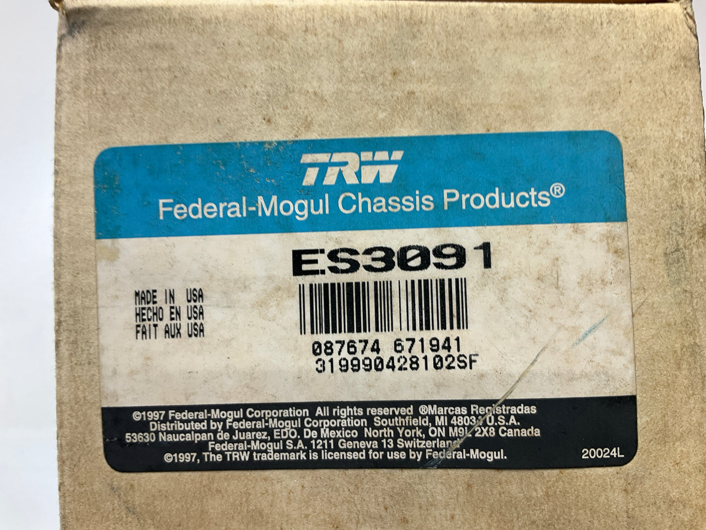TRW ES3091 Steering Tie Rod End Front Outer