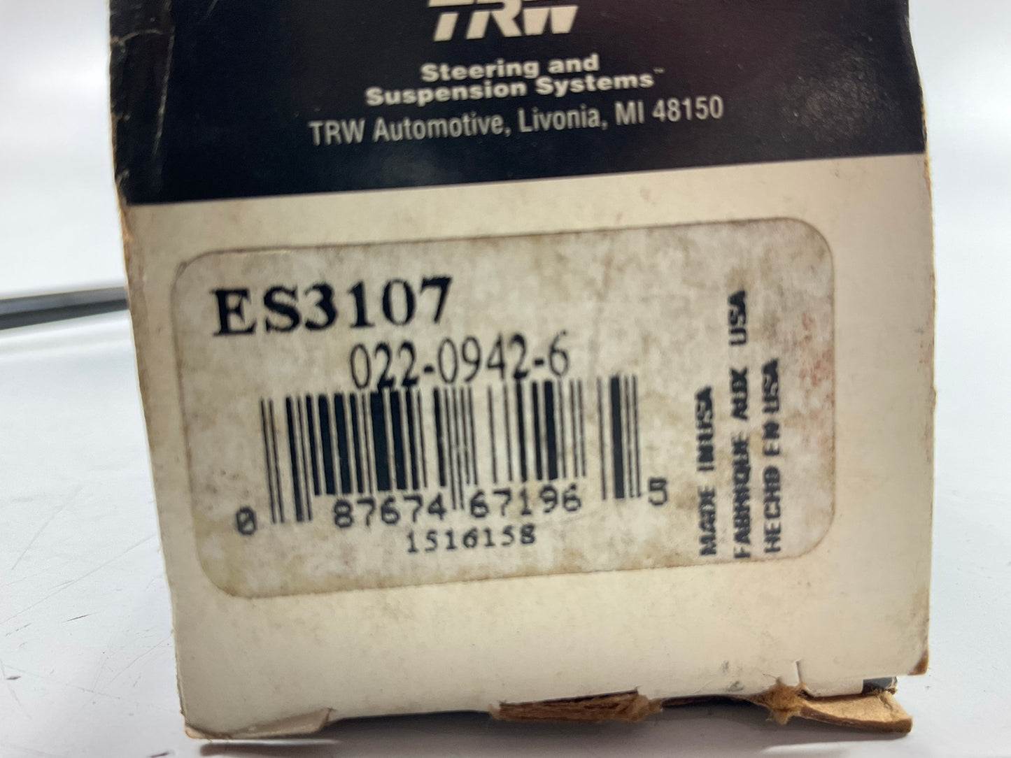 TRW ES3107 Front Inner Steering Tie Rod End