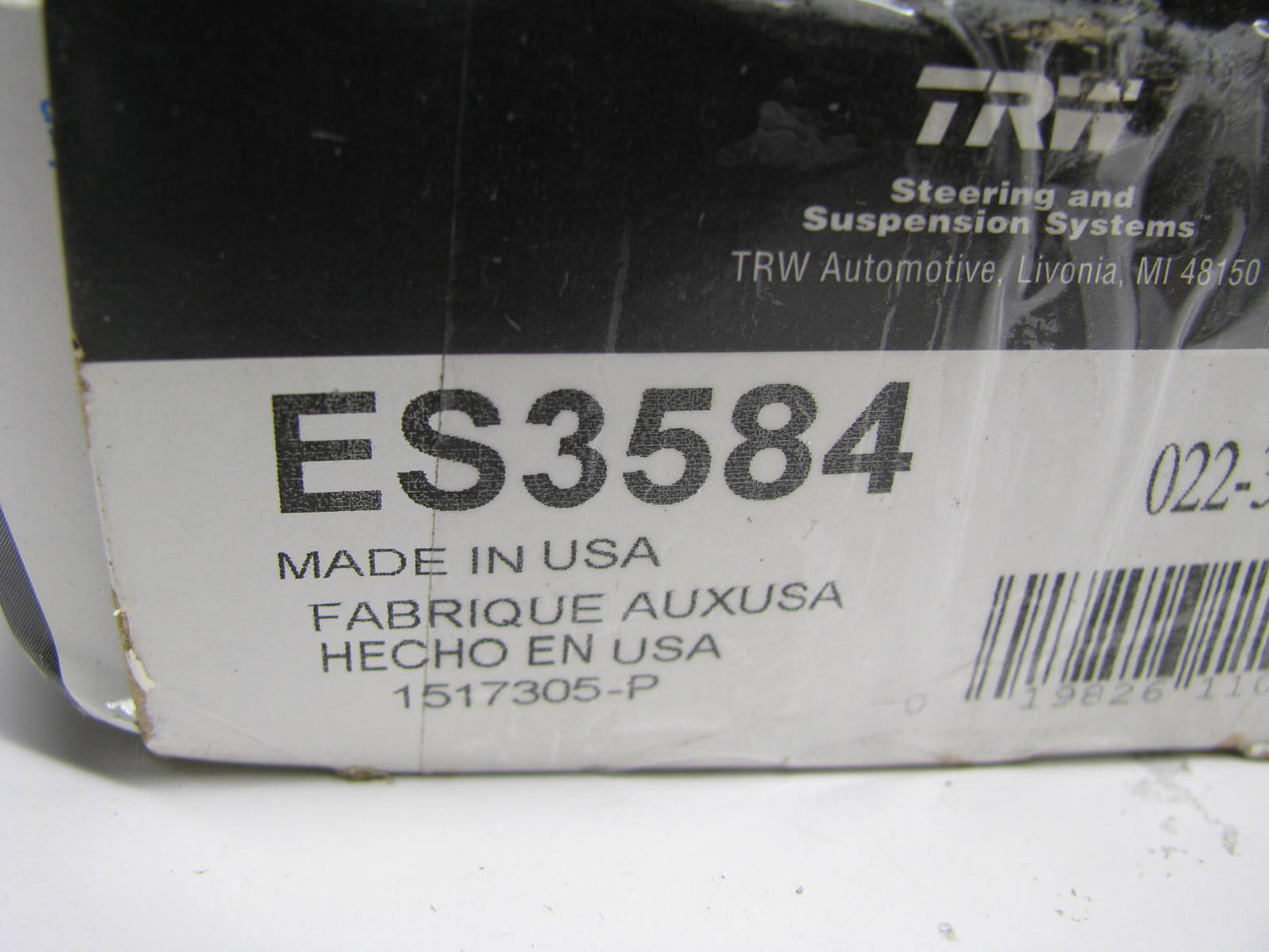 (2) TRW ES3584 Front Inner Steering Tie Rod End