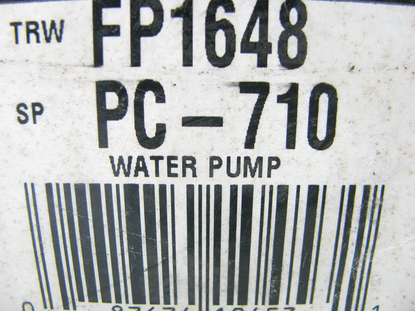 TRW FP1648 Engine Water Pump 1984-1985 Toyota Pickup 2.4L Diesel 2L 2LT