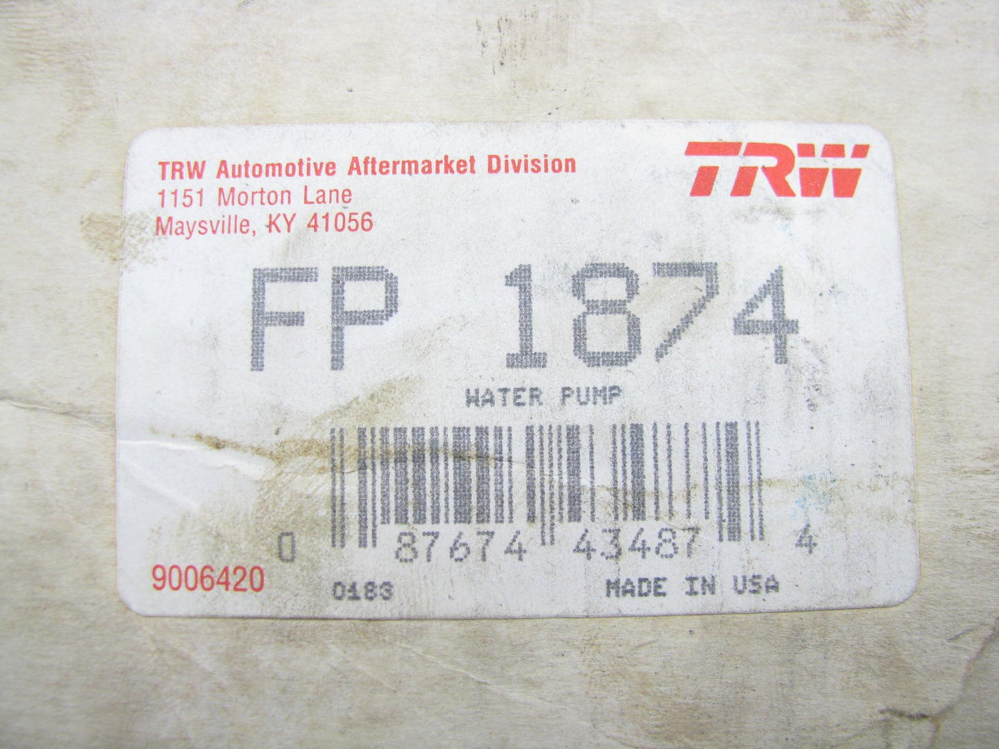 TRW FP1874 Engine Water Pump 1981-1982 Mercury Grand Marquis 5.0L 5.8L V8