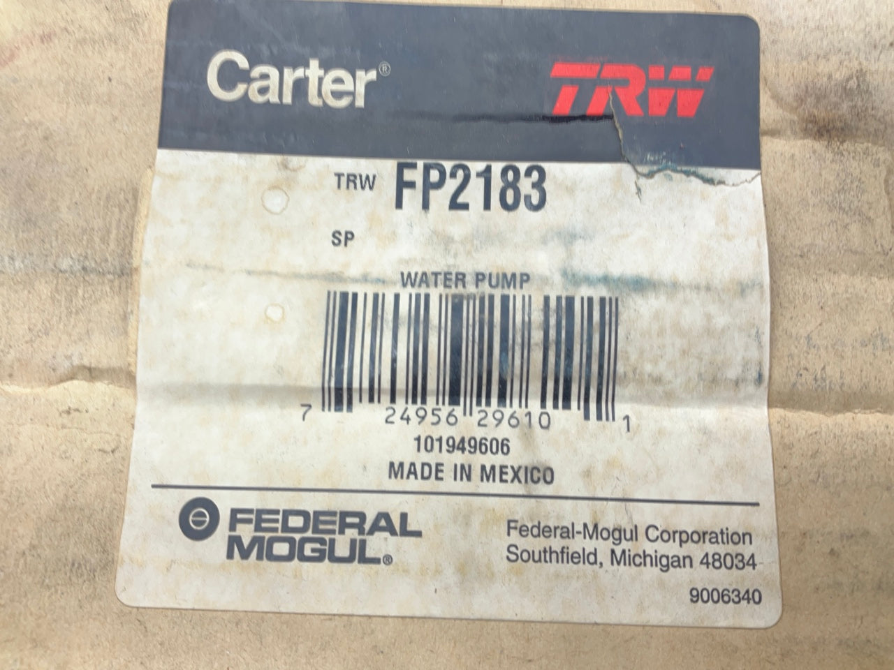 TRW FP2183 Water Pump For Perkins Diesel 212 236 248  41312756, 41312918