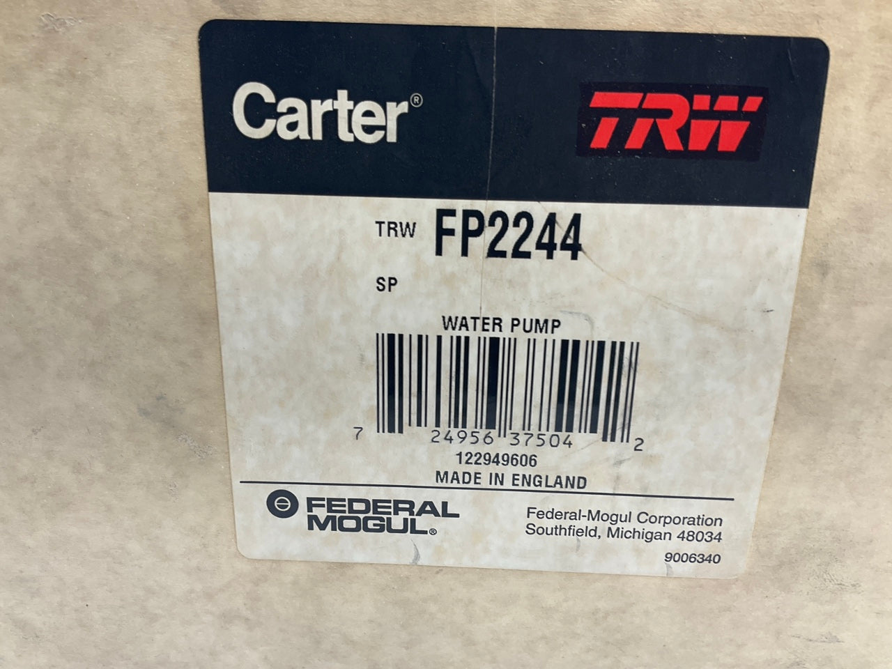 Carter TRW FP2244 5149329 Water Pump For DETROIT DIESEL 71-SERIES 6V-71 8V-71