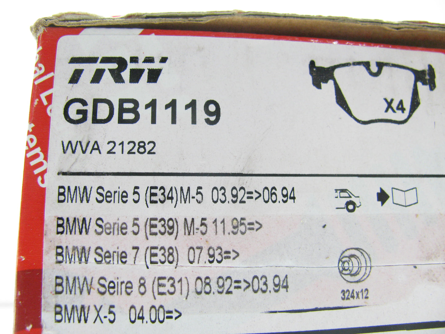 TRW GDB1119 Premium  Rear Disc Brake Pad Set