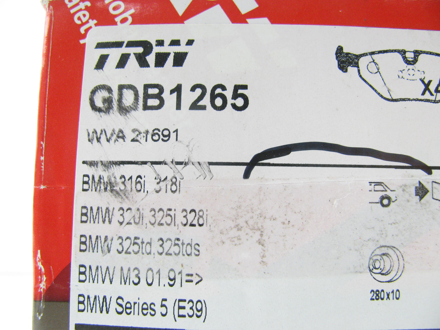 TRW GDB1265 Premium Rear Disc Brake Pad Set