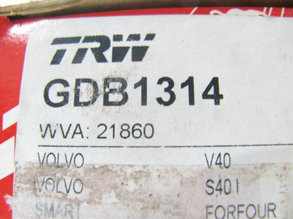 TRW GDB1314 Rear Premium Disc Brake Pad Set