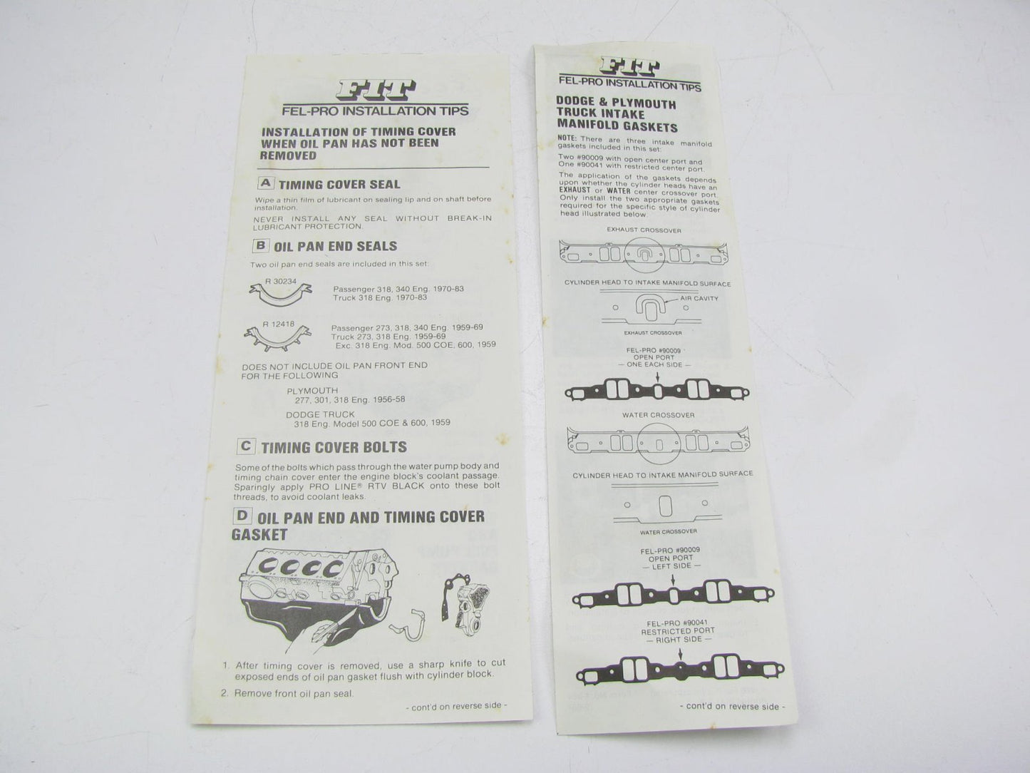 TRW GS2004X Valve Cover + Timing Cover Gasket Set For 59-83 Chrysler 273 318 340